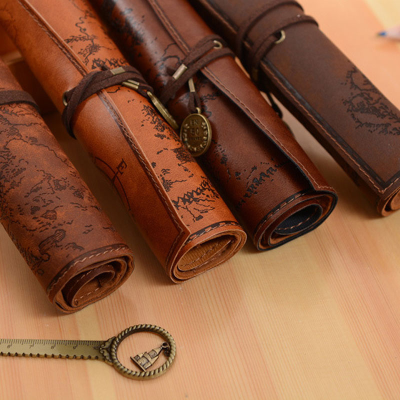 Vintage Retro Treasure Map Pen - Leather Backpack Vintage recension och pris